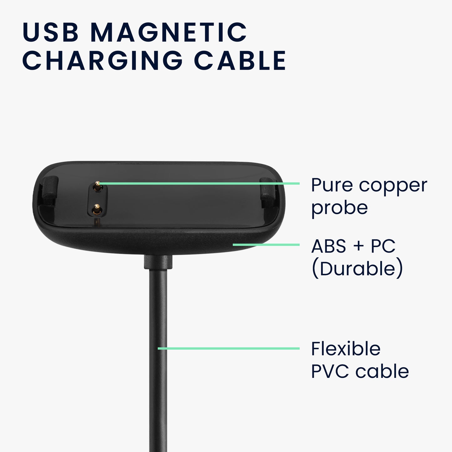 kwmobile USB Cable Charger compatible with Fitbit Inspire 3 Charging Cable - Smartwatch Replacement Cable - Fitness Tracker Charging Cable