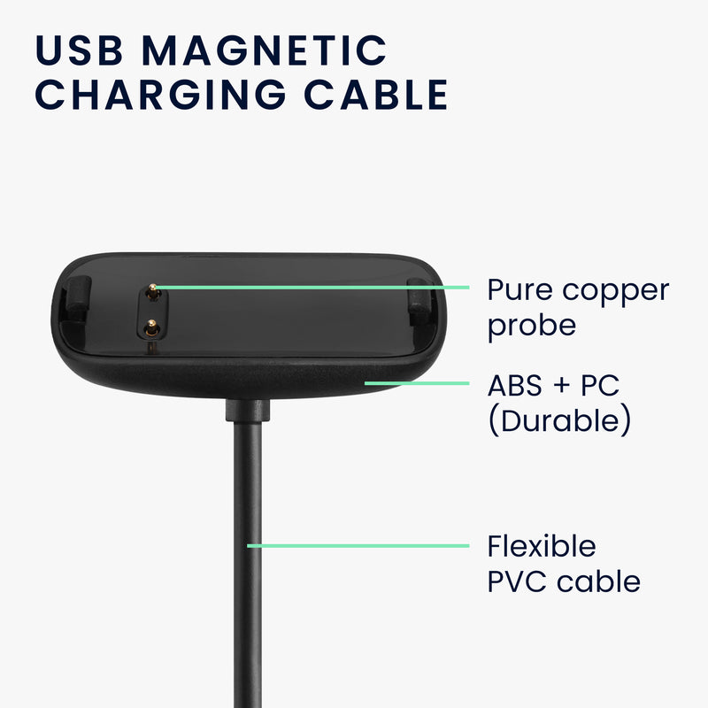 kwmobile USB Cable Charger compatible with Fitbit Inspire 3 Charging Cable - Smartwatch Replacement Cable - Fitness Tracker Charging Cable