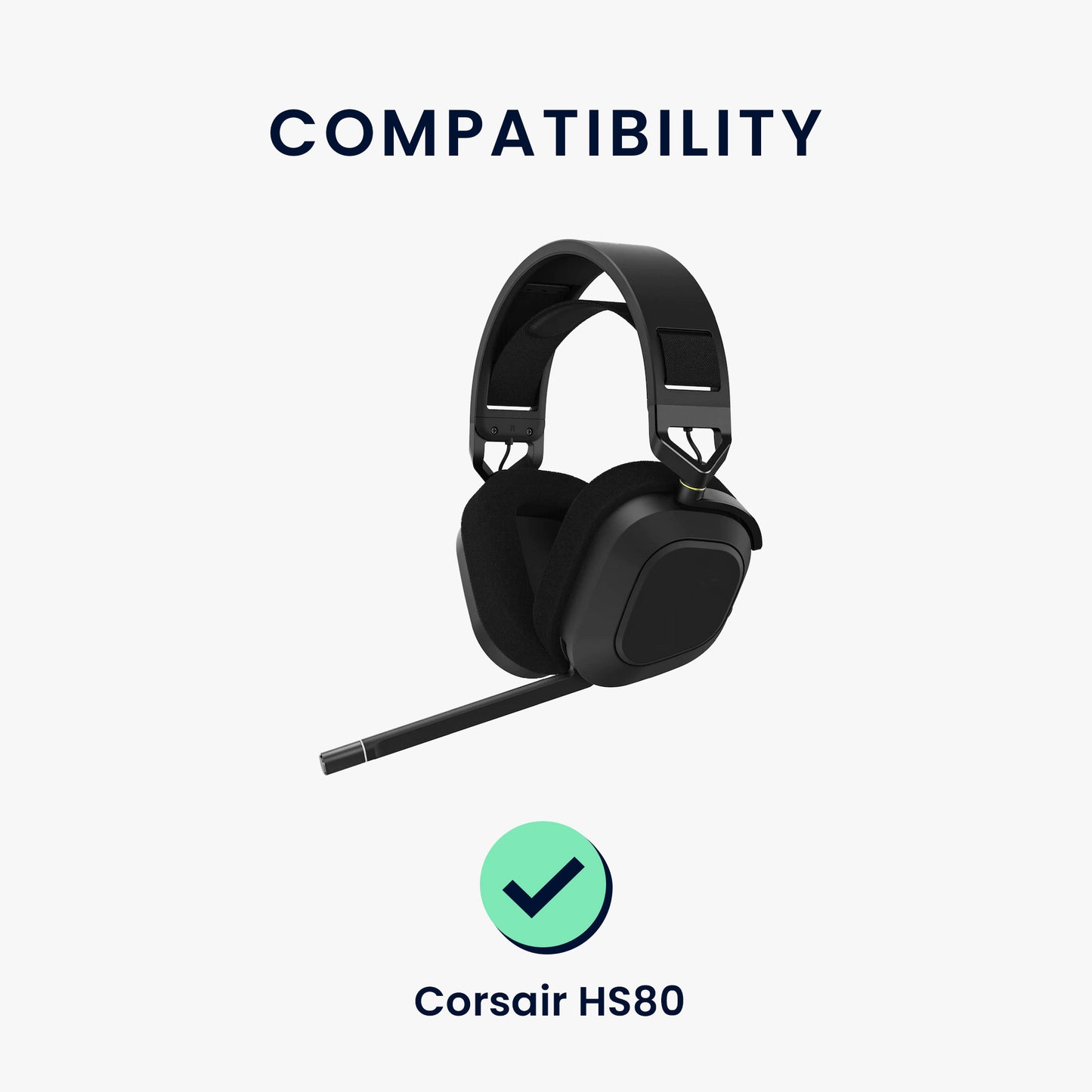 kwmobile Ear Pads for Corsair HS80 - Replacement Ear Cushions - Headphone Spare Parts - Replacement Ear Pads for Over Ear Headphones