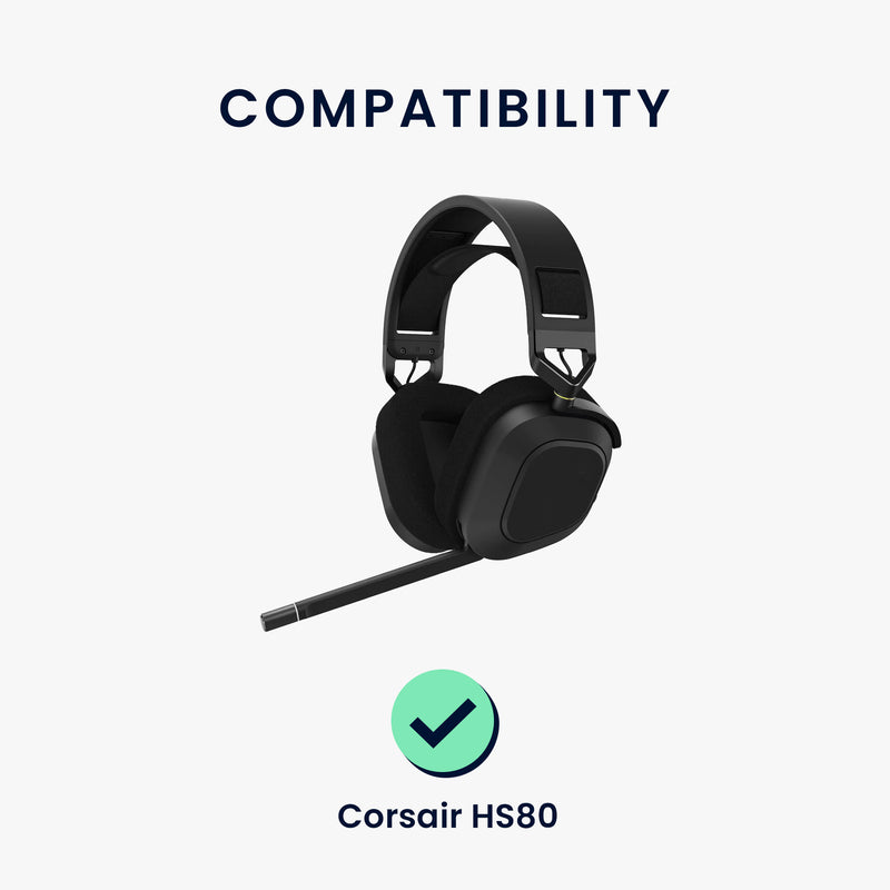 kwmobile Ear Pads for Corsair HS80 - Replacement Ear Cushions - Headphone Spare Parts - Replacement Ear Pads for Over Ear Headphones