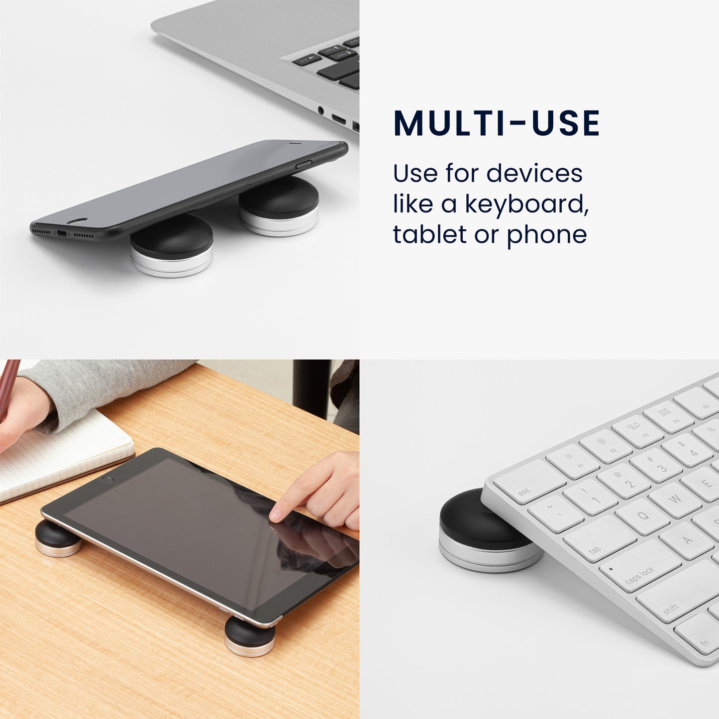 kwmobile Laptop Stand Small Universal Heat Protection Riser Pad Notebook Holder Height Adjustable Silver