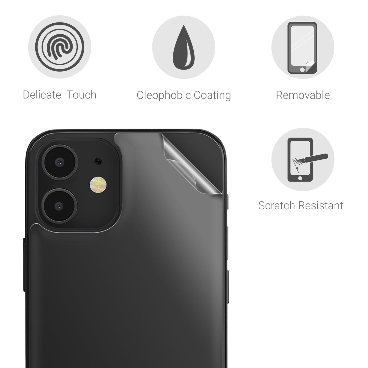 Back Protective Film compatible with Apple iPhone 12