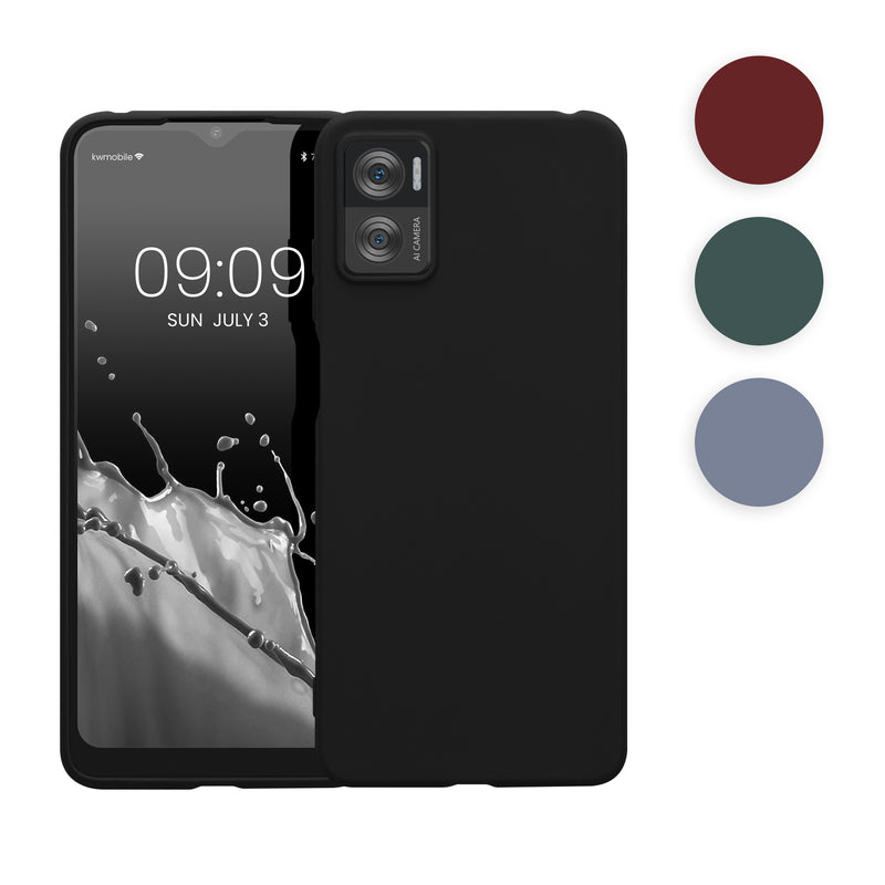 kwmobile Hülle kompatibel mit Motorola Moto E22 / Moto E22i Hülle - weiches TPU Silikon Case - Cover geeignet für kabelloses Laden - Schwarz matt Schwarz matt  
