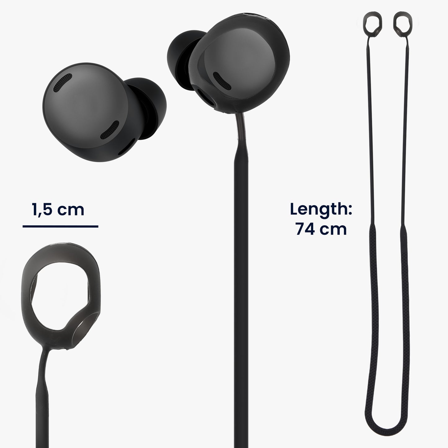 kwmobile Lanyard compatible with Google Pixel Buds Pro Headphones - Headphone Holder Strap
