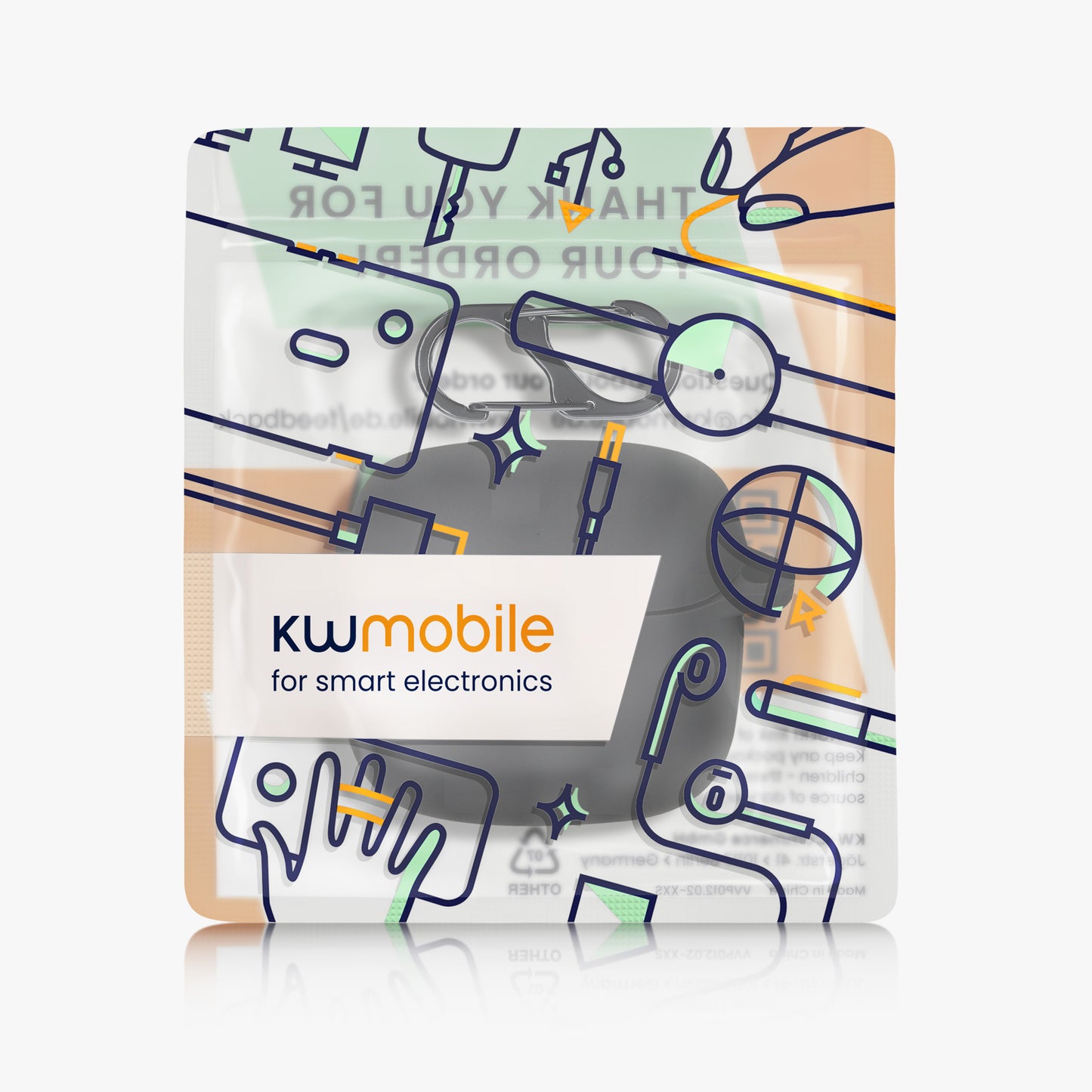 kwmobile Case Compatible with JBL Tune Flex Case - Headphone Case - TPU Cover - Protective Case