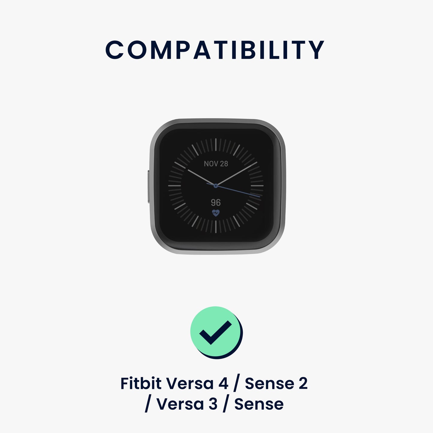 kwmobile Replacement Strap compatible with Fitbit Versa 4 / Sense 2 / Versa 3 / Sense