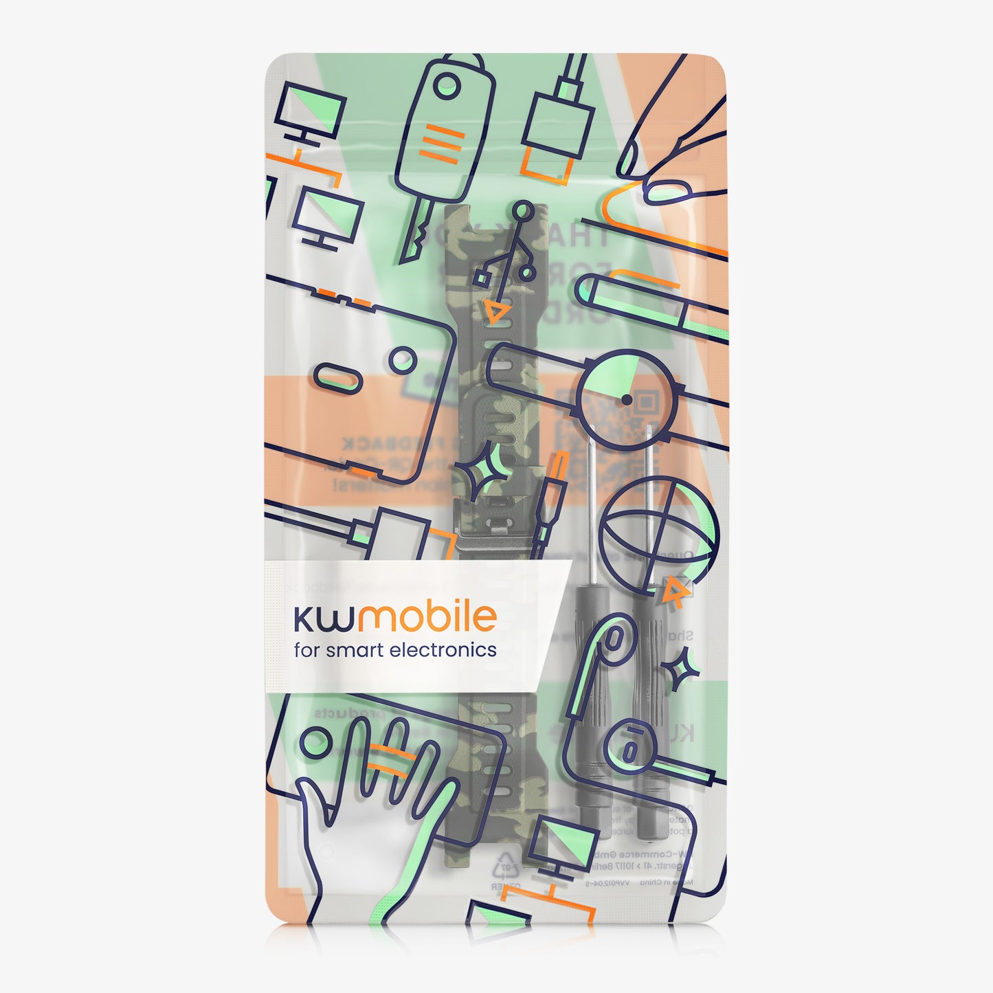 kwmobile Strap Compatible with Huami Amazfit T-Rex / T-Rex Pro Strap - Fitness Tracker Sport Band Made of TPU and Silicone
