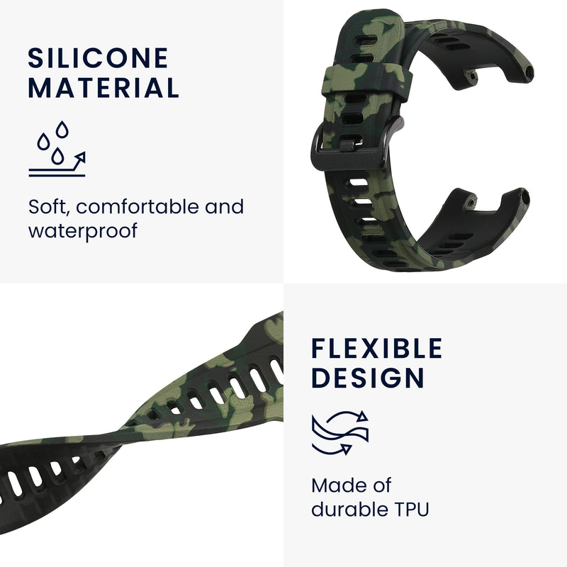 kwmobile Strap Compatible with Huami Amazfit T-Rex / T-Rex Pro Strap - Fitness Tracker Sport Band Made of TPU and Silicone