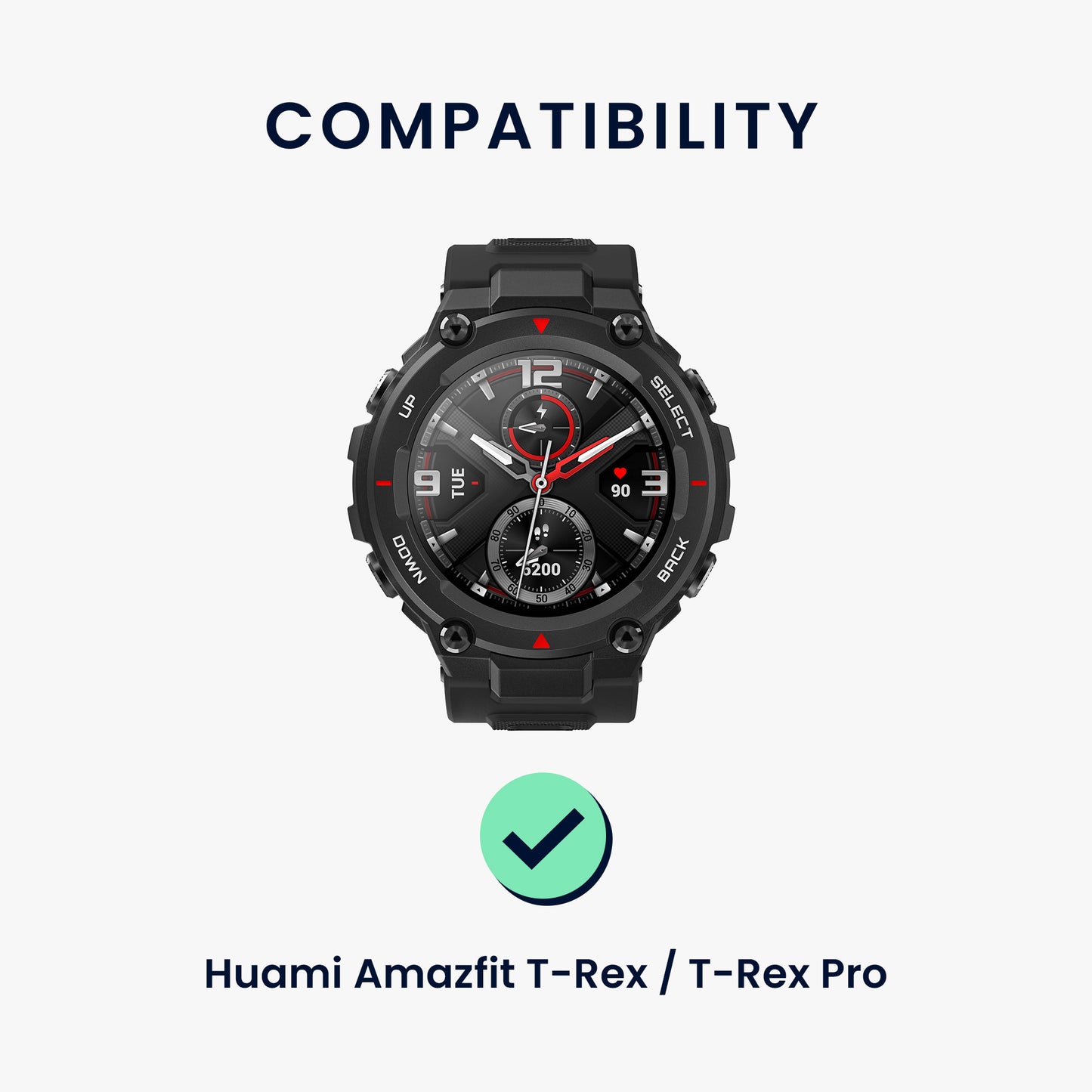 kwmobile Strap Compatible with Huami Amazfit T-Rex / T-Rex Pro Strap - Fitness Tracker Sport Band Made of TPU and Silicone