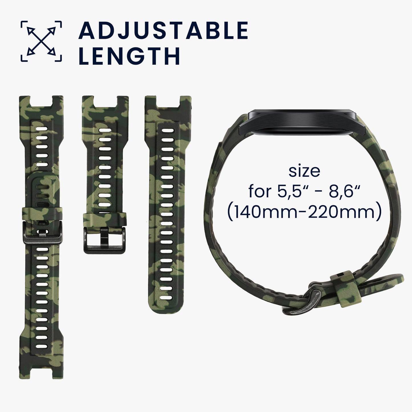 kwmobile Strap Compatible with Huami Amazfit T-Rex / T-Rex Pro Strap - Fitness Tracker Sport Band Made of TPU and Silicone