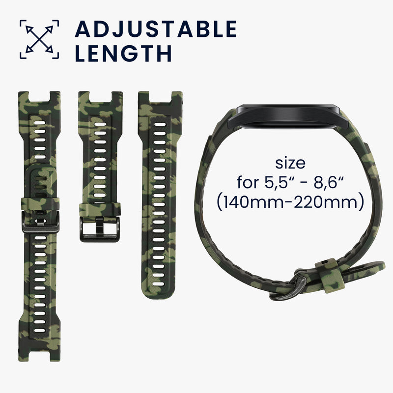 kwmobile Strap Compatible with Huami Amazfit T-Rex / T-Rex Pro Strap - Fitness Tracker Sport Band Made of TPU and Silicone