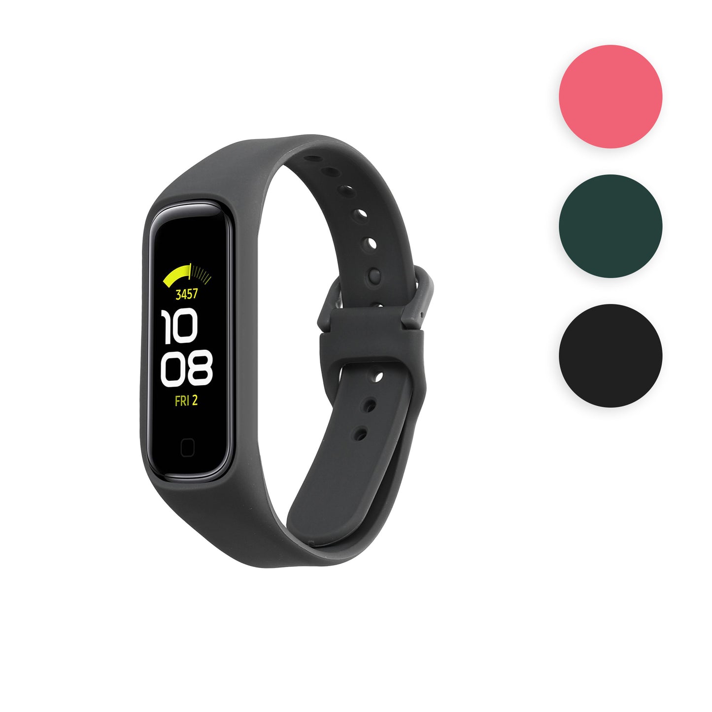 kwmobile Silikon Uhrenarmband für Samsung Galaxy Fit 2 Armband - Ersatzarmband für Fitnesstracker - Wechselarmband Smartwatch - Dunkelgrün Dunkelgrün  