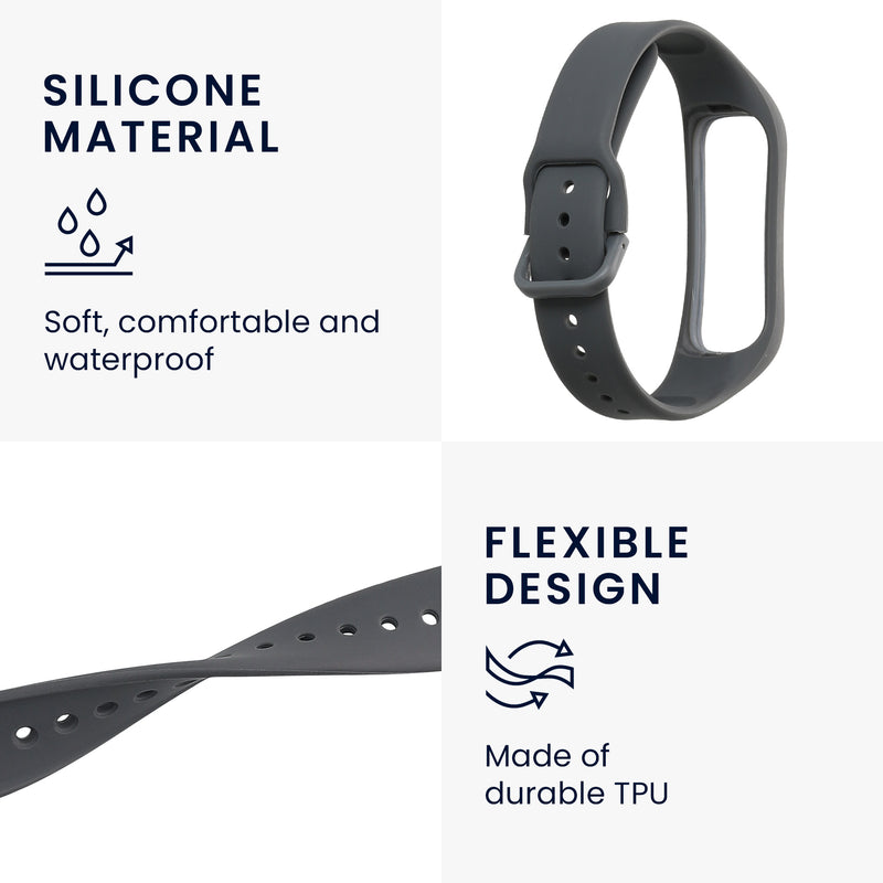 kwmobile Silicone Watch Strap for Samsung Galaxy Fit 2 Wristband Replacement Strap for Fitness Tracker Replacement Band Smartwatch