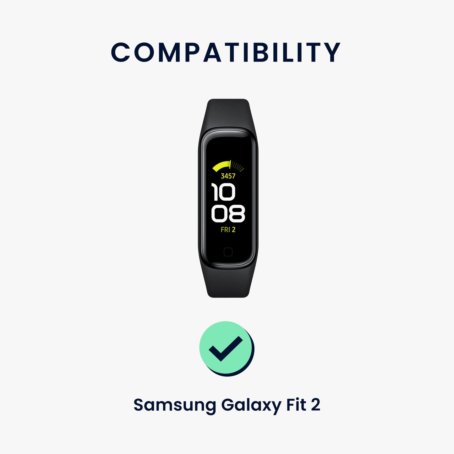 kwmobile Silicone Watch Strap for Samsung Galaxy Fit 2 Wristband Replacement Strap for Fitness Tracker Replacement Band Smartwatch