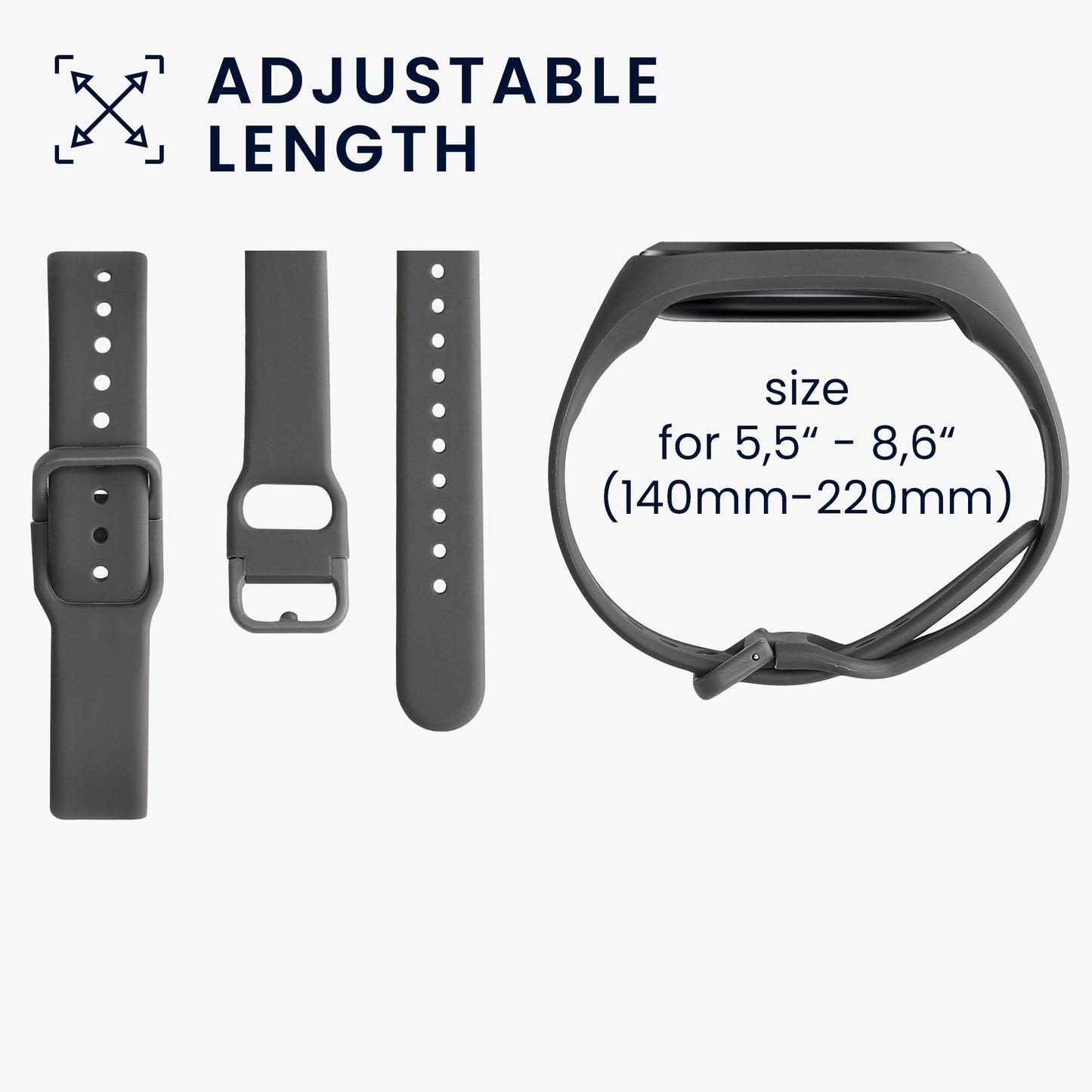 kwmobile Silicone Watch Strap for Samsung Galaxy Fit 2 Wristband Replacement Strap for Fitness Tracker Replacement Band Smartwatch