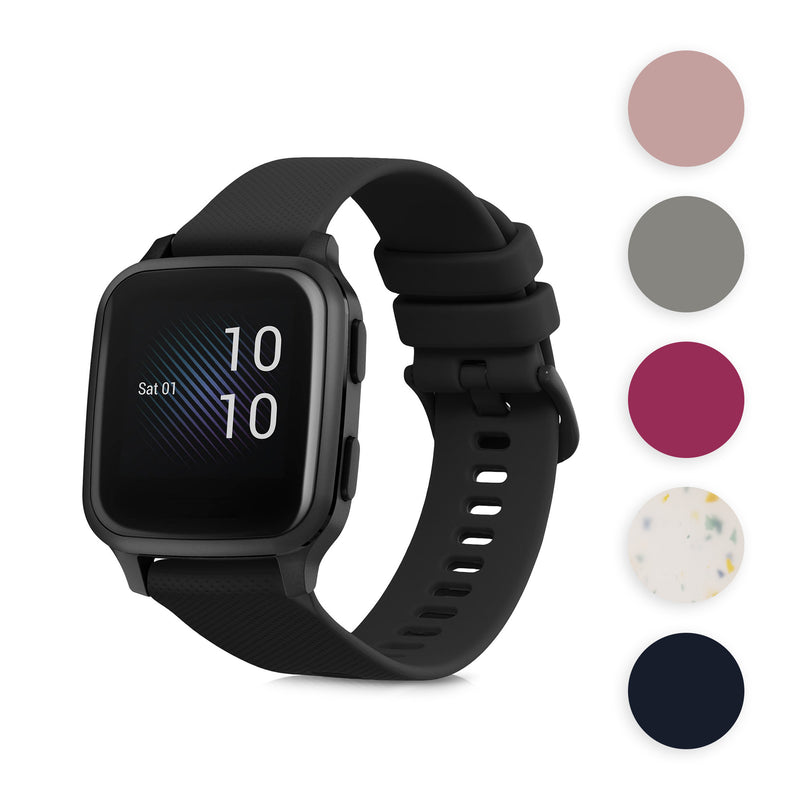 kwmobile Silikon Uhrenarmband für Garmin Venu Sq Music / Sq Armband - Ersatzarmband für Fitnesstracker - Wechselarmband Smartwatch - Dunkelgrün Dunkelgrün  