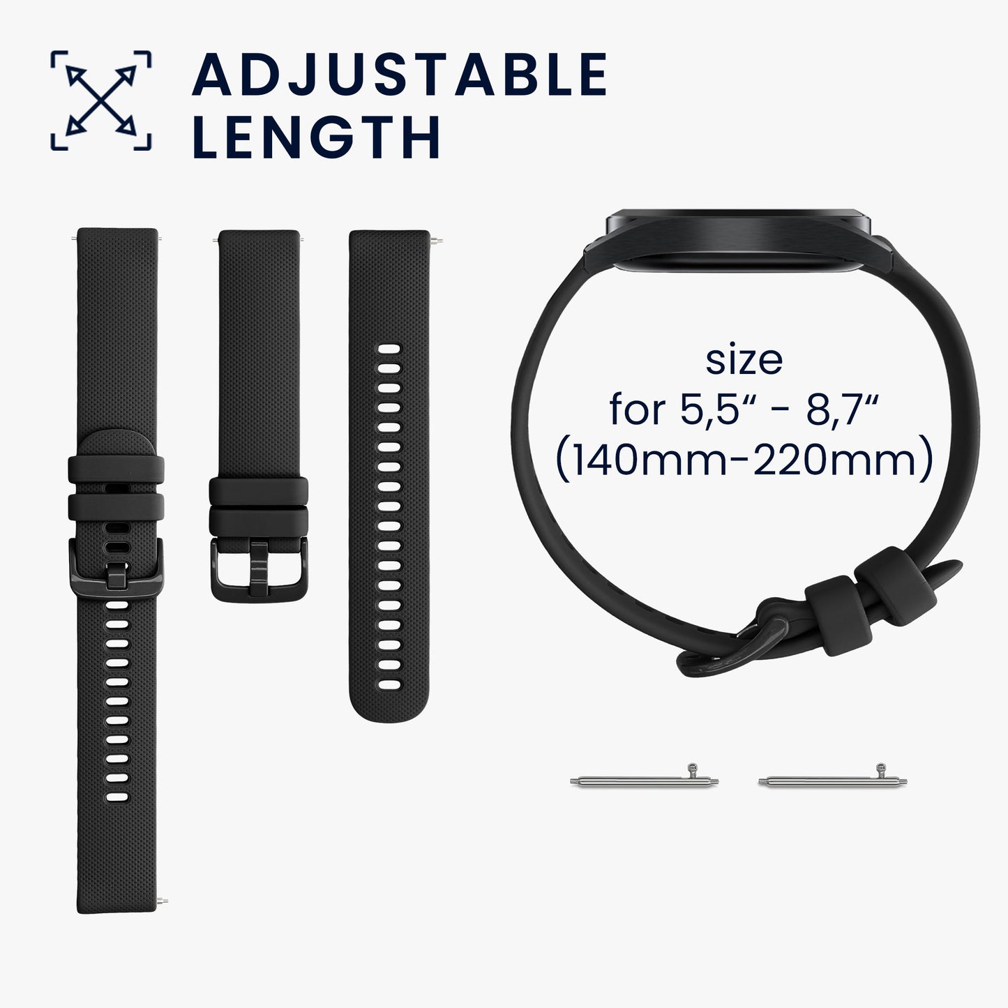 kwmobile Silicone Watch Strap for Garmin Venu Sq Music / Sq Replacement Band for Fitness Tracker Replacement Strap Smartwatch