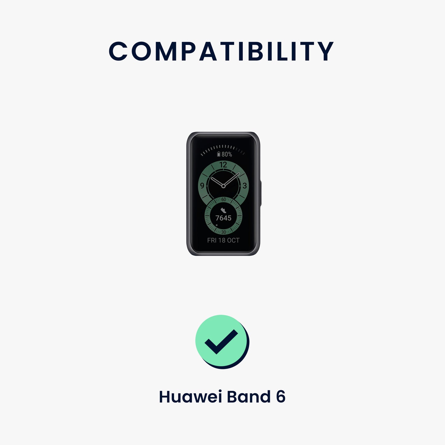 kwmobile Silicone Watch Strap for Huawei Band 6 - Replacement Strap for Fitness Tracker - Smartwatch Replacement Strap