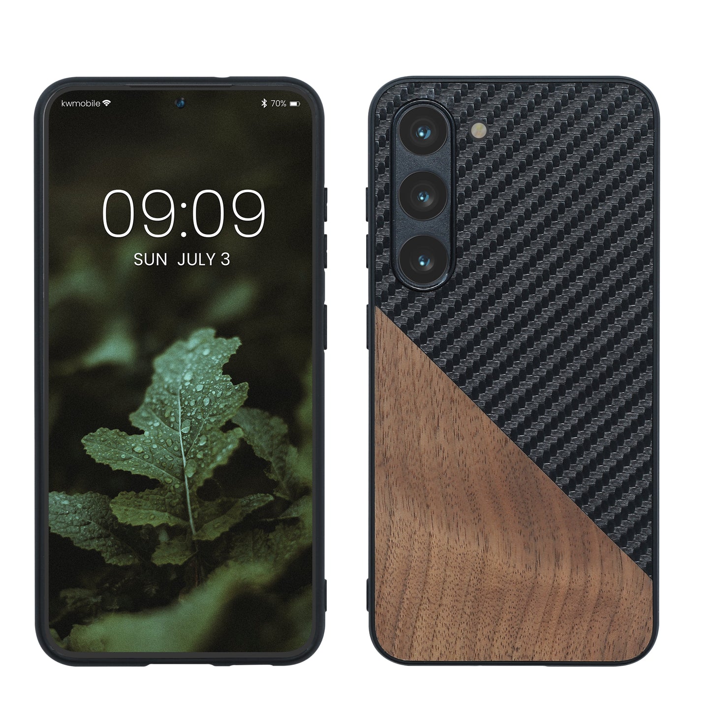 kwmobile Hülle kompatibel mit Samsung Galaxy S23 - Handyhülle - Handy Schutzhülle - Smartphone Cover - Dunkelbraun Schwarz Dunkelbraun  [dsg01]