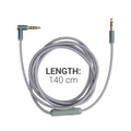 kwmobile Headphone Cable for Beats Studio 3 / Solo 3 / Solo2 / Studio 2 / Studio 1 / Mixr - Replacement Cable 140 cm Microphone Volume Control - 3.5mm Jack