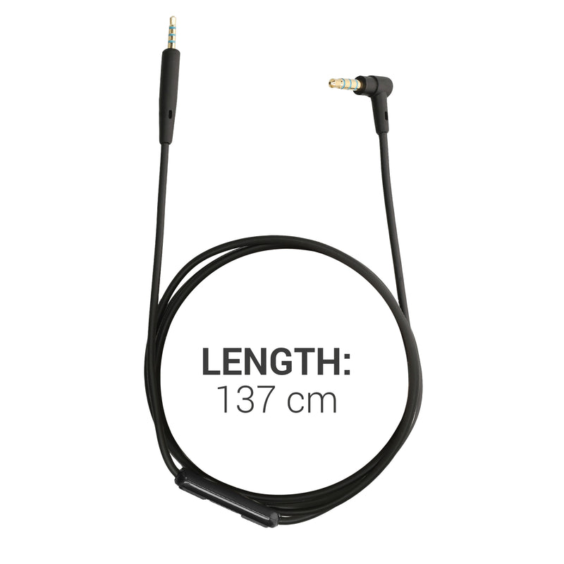 kwmobile Headphone Cable for JBL E30 / E50 / E55BT / E65 BTNC / LIVE 500BT / TUNE 600 BTNC / LIVE 650 BTNC - Replacement Cable with Microphone Volume Control - 3.5mm Jack