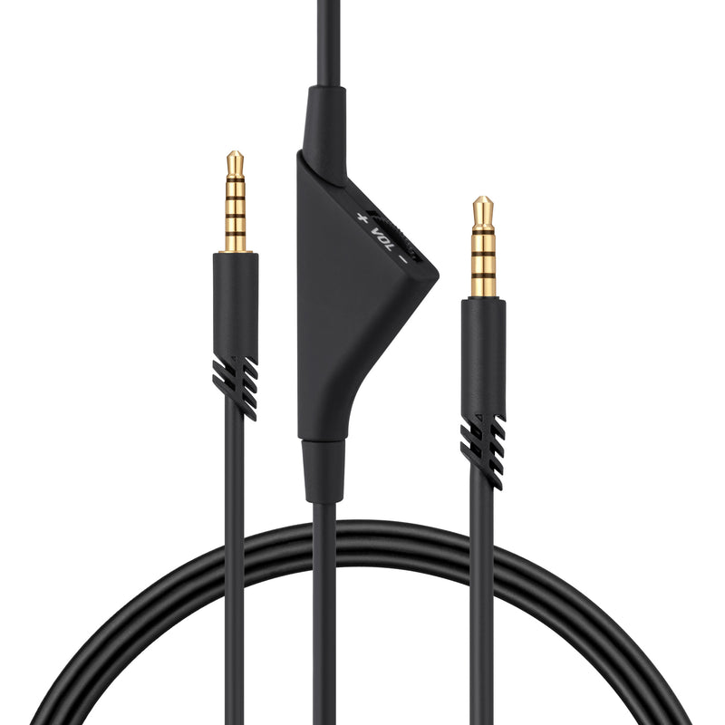 kwmobile Headphone Cable compatible with Logitech Astro A50 / A40TR / A40 / A30 / A10 - Replacement Cable 200 cm with Volume Control - 3.5mm Jack