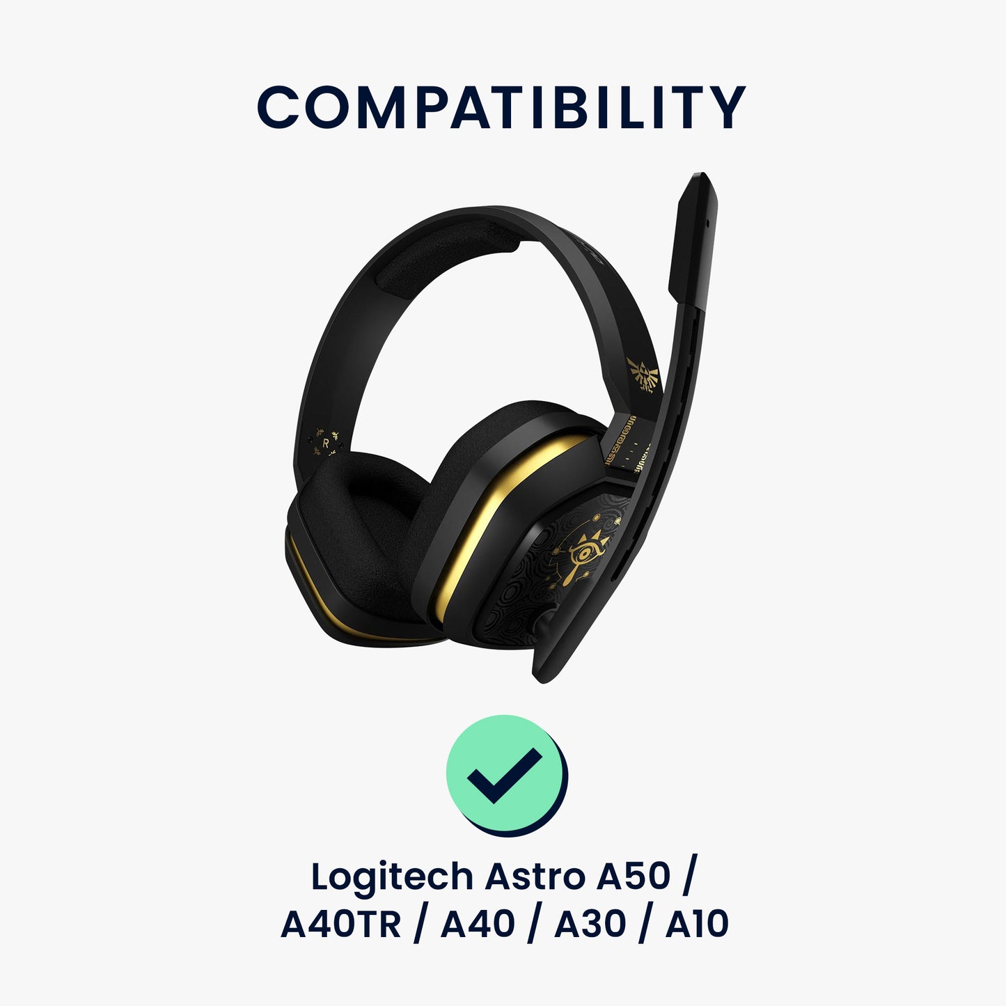 kwmobile Headphone Cable compatible with Logitech Astro A50 / A40TR / A40 / A30 / A10 - Replacement Cable 200 cm with Volume Control - 3.5mm Jack