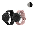 kwmobile 2x Uhrenarmband für Withings ScanWatch 38mm / Steel HR 36mm / Move ECG Armband - Fitnesstracker Band Set aus TPU Silikon - Ersatzarmband Smartwatch - Schwarz Altrosa Schwarz  [dsg02]