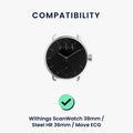 kwmobile Watch Strap for Withings ScanWatch 38mm / Steel HR 36mm / Move ECG - Fitness Tracker Band Set - Replacement Smartwatch Strap