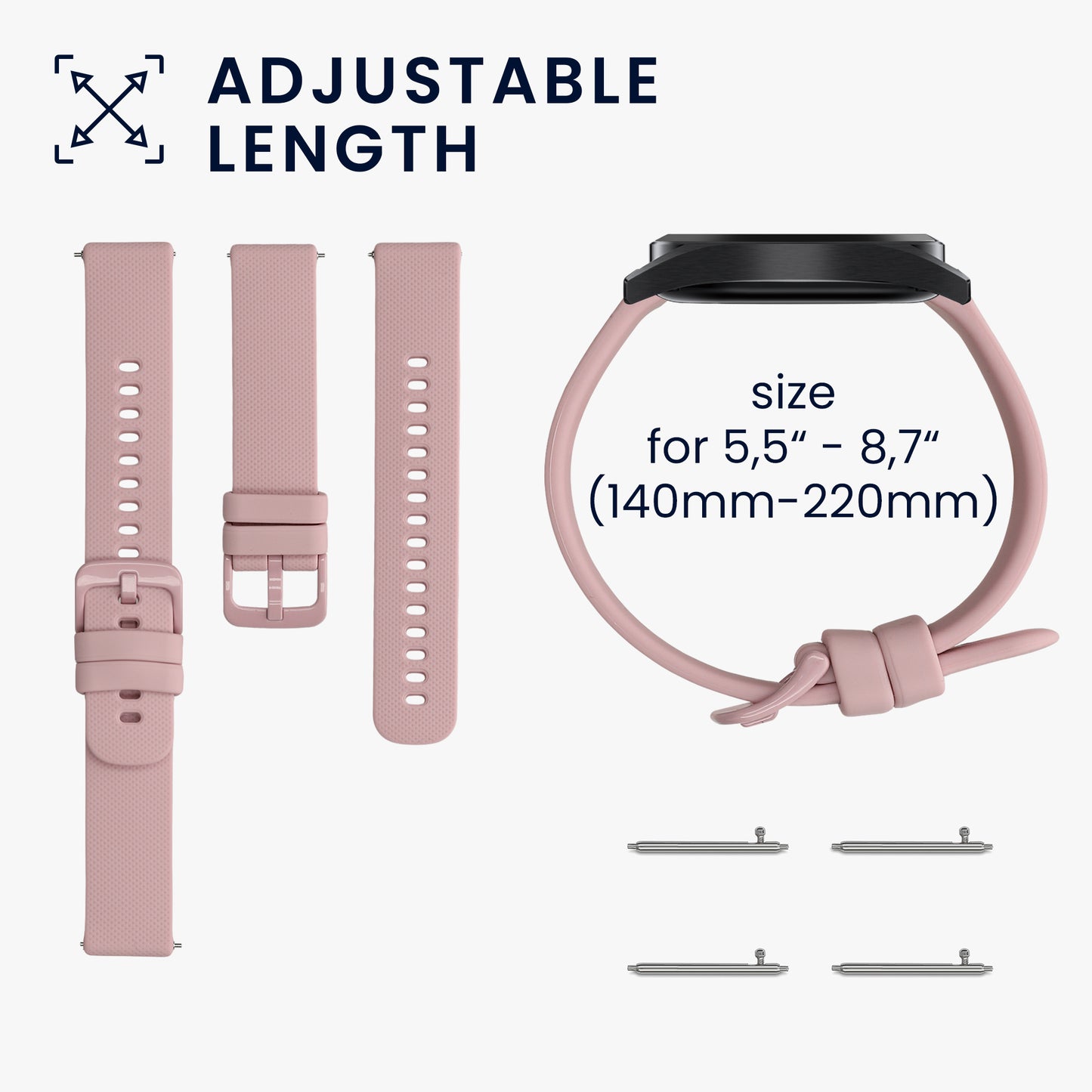 kwmobile Watch Strap for Withings ScanWatch 38mm / Steel HR 36mm / Move ECG - Fitness Tracker Band Set - Replacement Smartwatch Strap