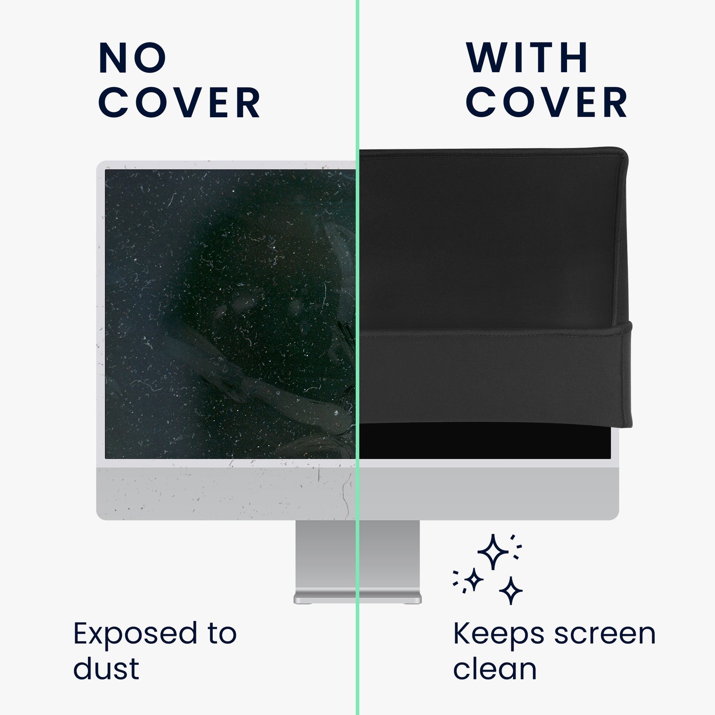 kwmobile Cover Compatible with 24-26" Monitor Protective Cover Dust Cover Hood for PC Monitor Computer Screen Cover Dust Hood Hood
