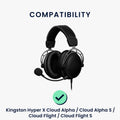kwmobile Ear Pads for Kingston Hyper X Cloud Alpha / Cloud Alpha S / Cloud Flight / Cloud Flight S Ear Cushions Replacement Headphone Spare Parts Headphone Replacement Pads Over Ear Headphones
