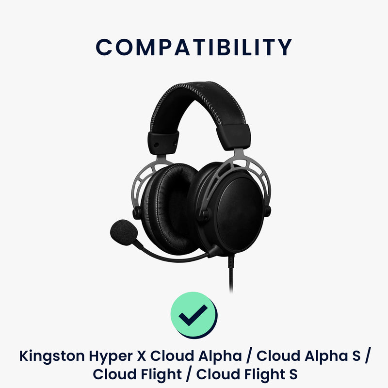 kwmobile Ear Pads for Kingston Hyper X Cloud Alpha / Cloud Alpha S / Cloud Flight / Cloud Flight S Ear Cushions Replacement Headphone Spare Parts Headphone Replacement Pads Over Ear Headphones