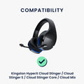 kwmobile Ear Pads for Kingston HyperX Cloud Stinger / Cloud Stinger S / Cloud Stinger Core / Cloud Mix Ear Cushions Replacement Earpads Headphone Replacement Parts Headphone Replacement Pads for Over Ear Headphones