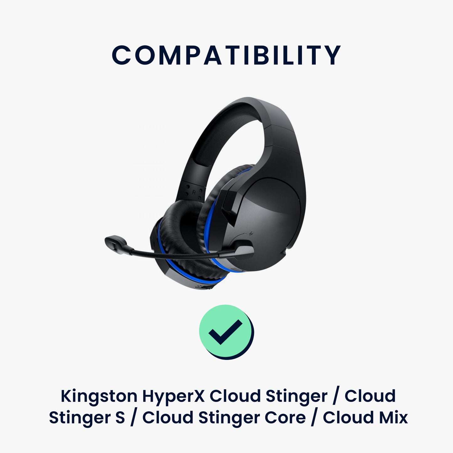 kwmobile Ear Pads for Kingston HyperX Cloud Stinger / Cloud Stinger S / Cloud Stinger Core / Cloud Mix Ear Cushions Replacement Earpads Headphone Replacement Parts Headphone Replacement Pads for Over Ear Headphones