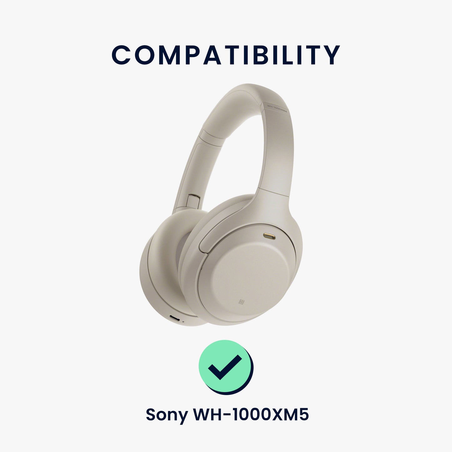 kwmobile Ear Pads for Sony WH-1000XM5 Earpads Replacement Headphone Spare Parts Over Ear Headphones