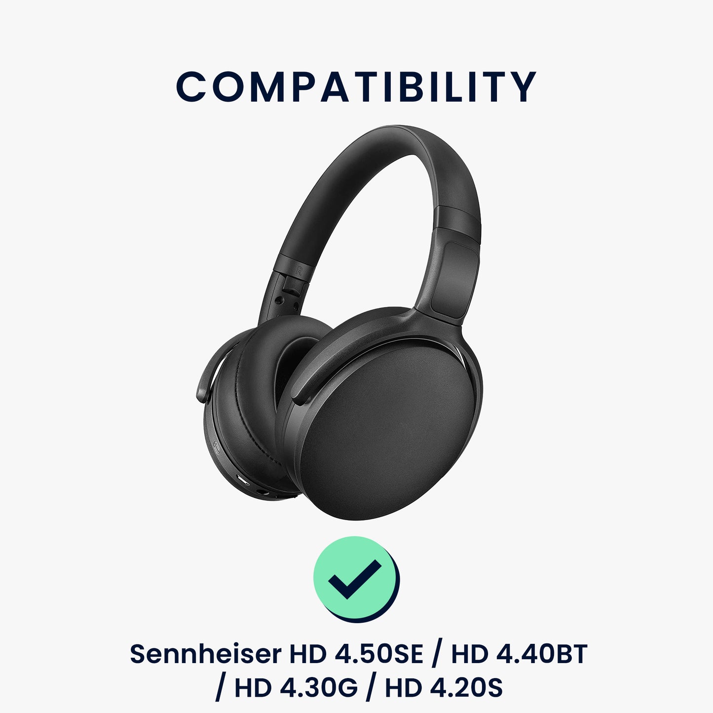 kwmobile Ear Pads for Sennheiser HD 4.50SE / HD 4.40BT / HD 4.30G / HD 4.20S Ear Cushions Replacement Headphone Spare Parts Over Ear Headphones