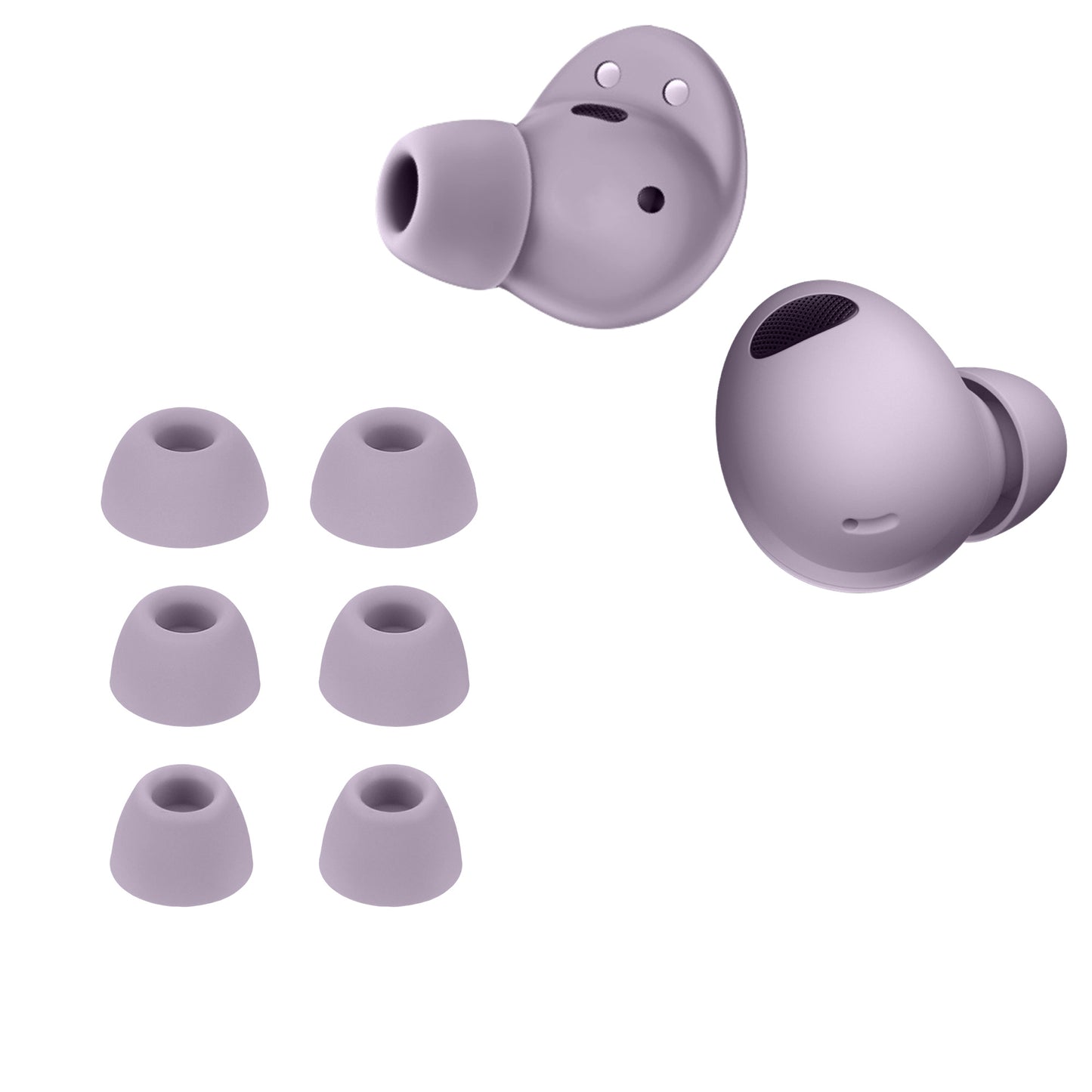 kwmobile 6x Polster kompatibel mit Samsung Galaxy Buds 2 Pro - 3 Größen - Silikon Ohrstöpsel In-Ear Kopfhörer Lavendel  