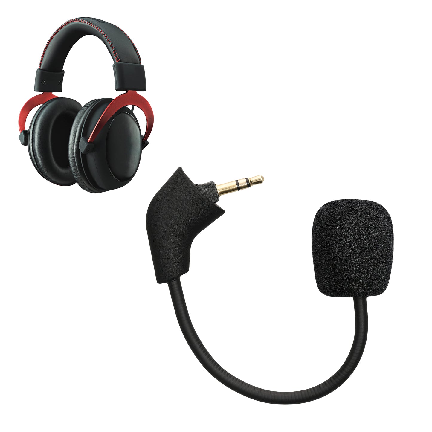 kwmobile Replacement Headphone Microphone compatible with Kingston HyperX Cloud / Cloud X / CloudX Core Headset - Gaming Headphones Microphone with 3.5mm Jack Plug