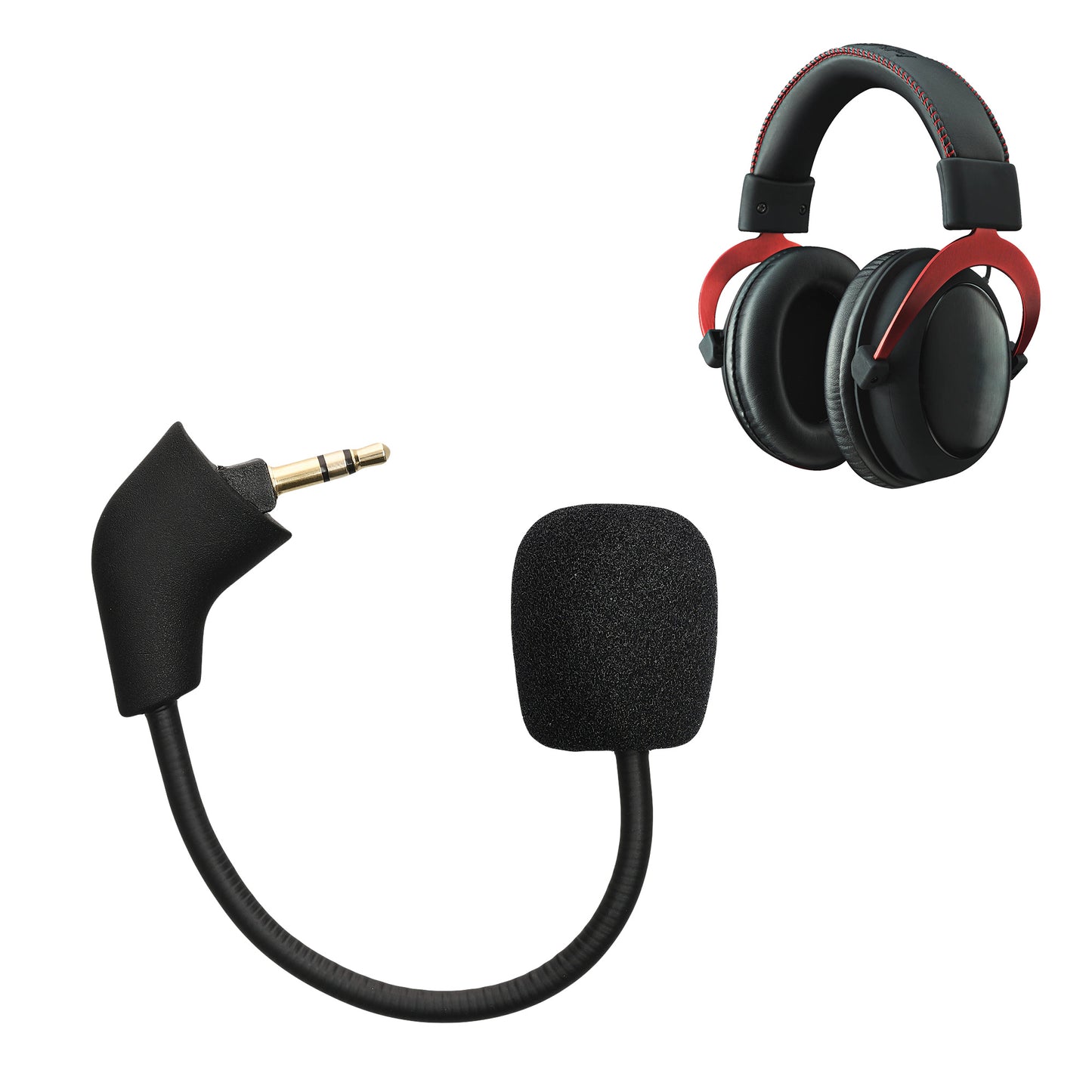 kwmobile Replacement Headphone Microphone compatible with Kingston HyperX Cloud / Cloud X / CloudX Core Headset - Gaming Headphones Microphone with 3.5mm Jack Plug
