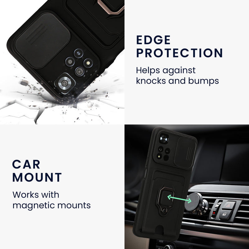 kwmobile Phone Case Compatible with Xiaomi Redmi Note 11 Pro+ 5G / Note 11 Pro Plus 5G - Soft Case with Camera Protection - Card Slot