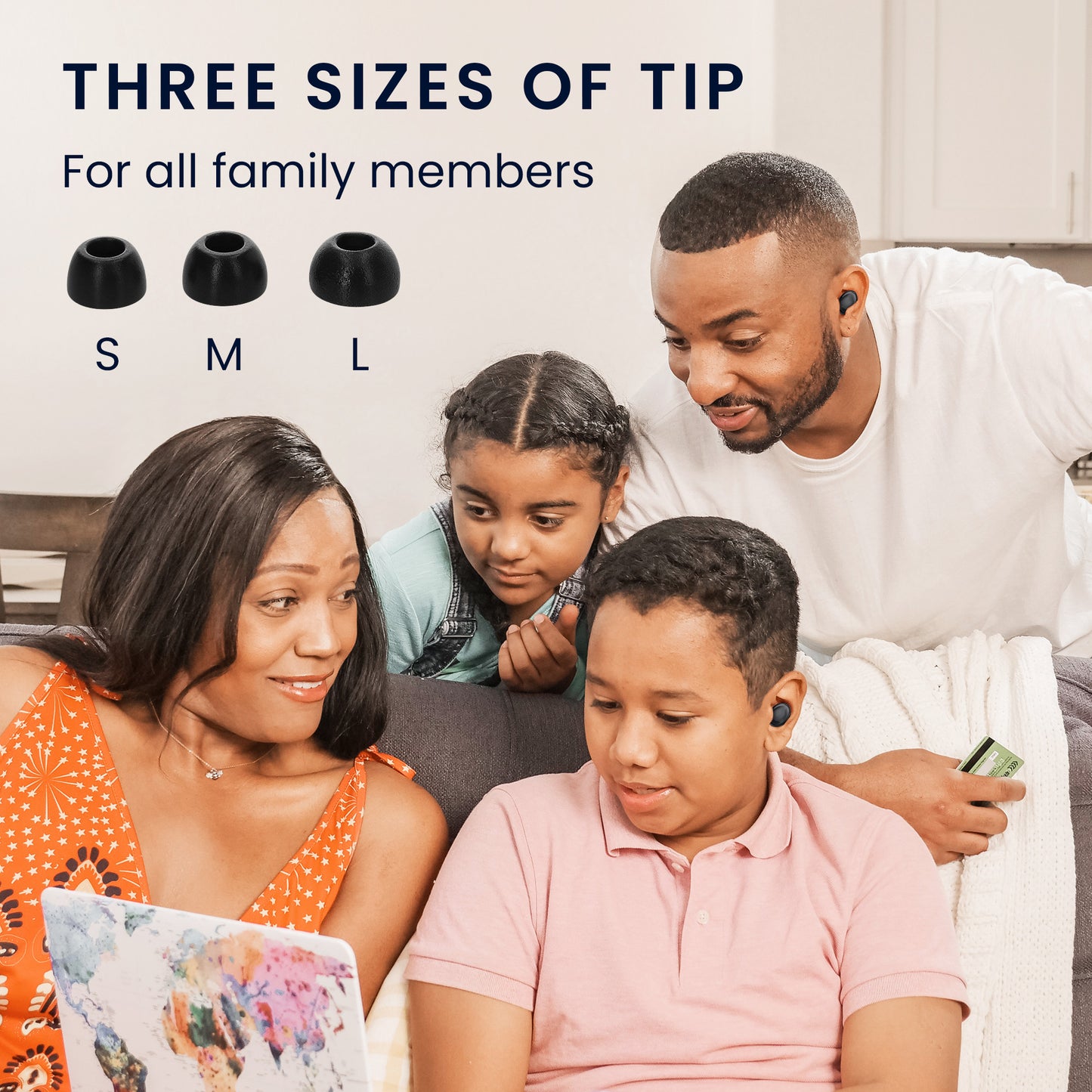 Replacement in-ear headphones in 3 sizes