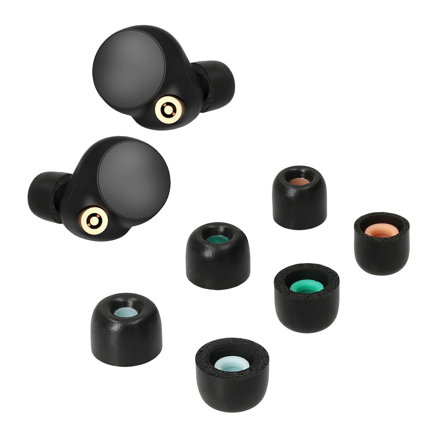 kwmobile Replacement In-Ear Headphones compatible with Sony WF-1000XM4 Earpads Earplugs In-Ear Earphones