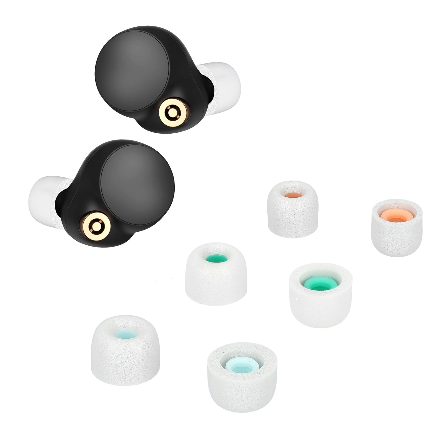 kwmobile Replacement In-Ear Headphones compatible with Sony WF-1000XM4 Earpads Earplugs In-Ear Earphones