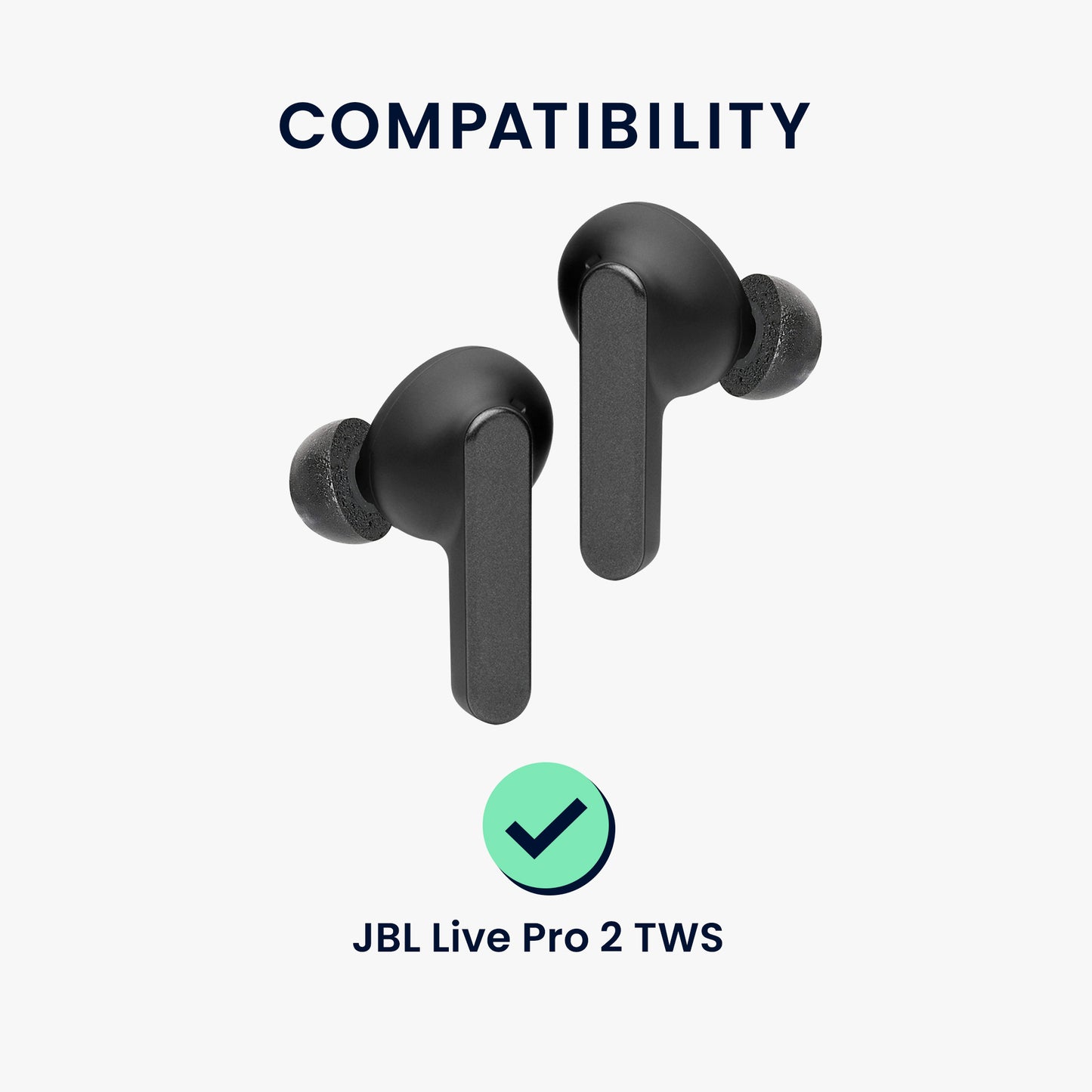 kwmobile Replacement In-Ear Earphones compatible with JBL Live Pro 2 TWS Earpads Earbuds In-Ear Headphones