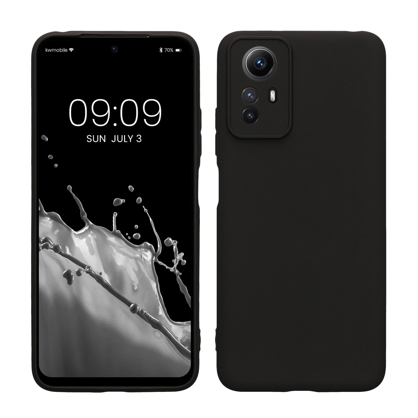 kwmobile Handyhülle kompatibel mit Xiaomi Redmi Note 12S Hülle - Handy Case aus weichem Silikon in Schwarz matt Schwarz matt  