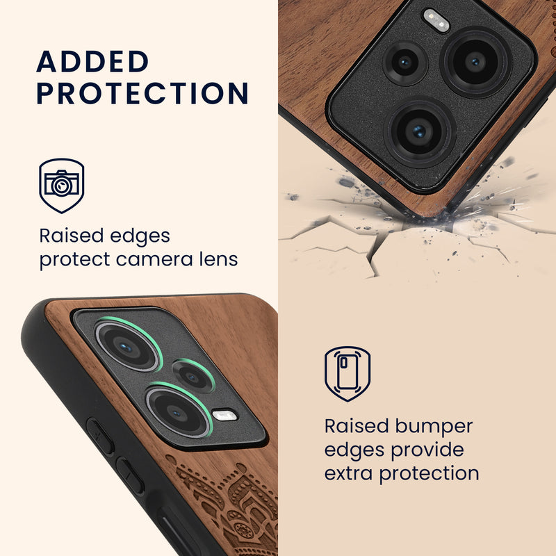 kwmobile Case Compatible with Xiaomi Redmi Note 12 Pro+ 5G / Note 12 Pro Plus 5G - Phone Cover - TPU Phone Case Vintage Compass with Mother of Pearl