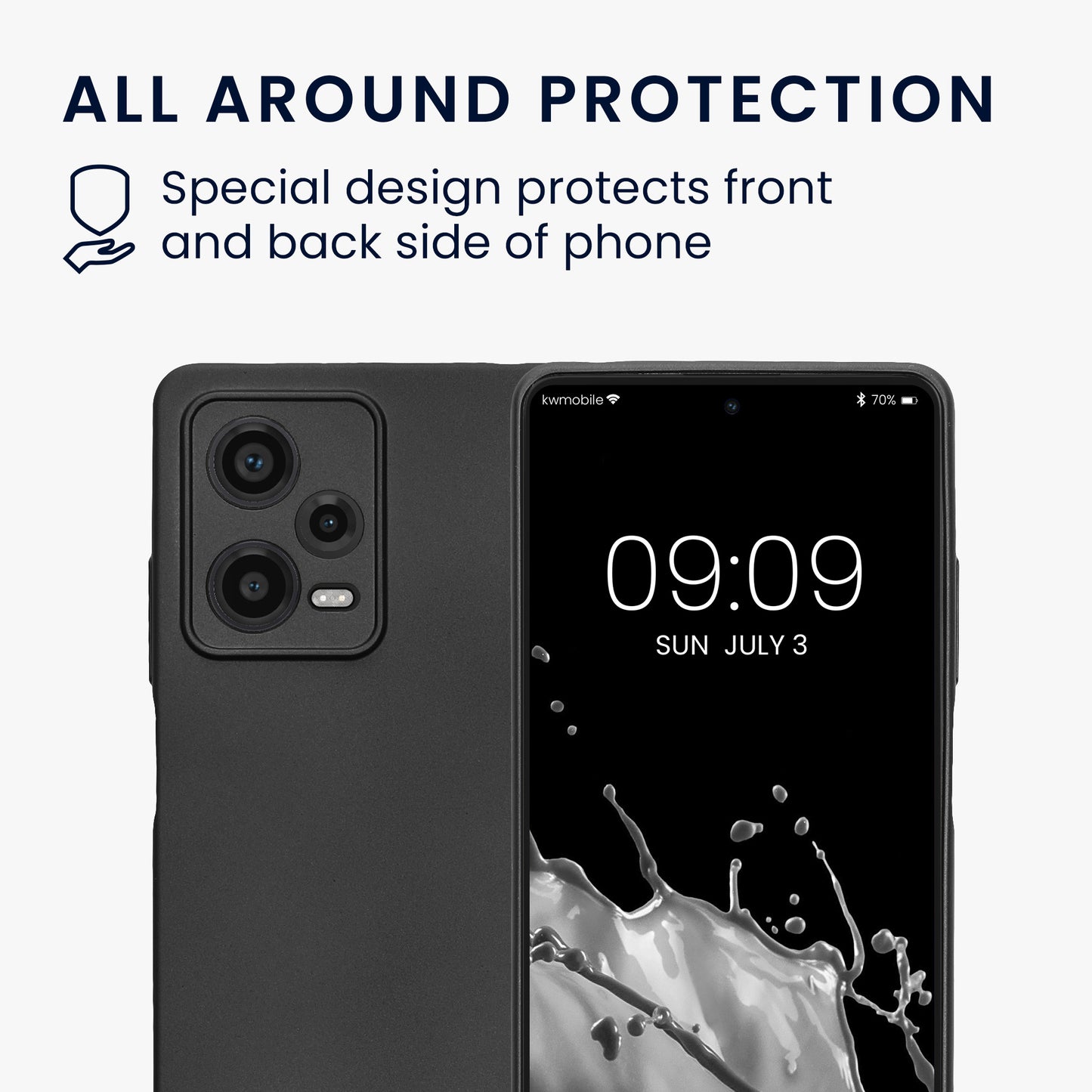 kwmobile Case for Xiaomi Redmi Note 12 Pro 5G - Soft Silicone Cover - Protective Case
