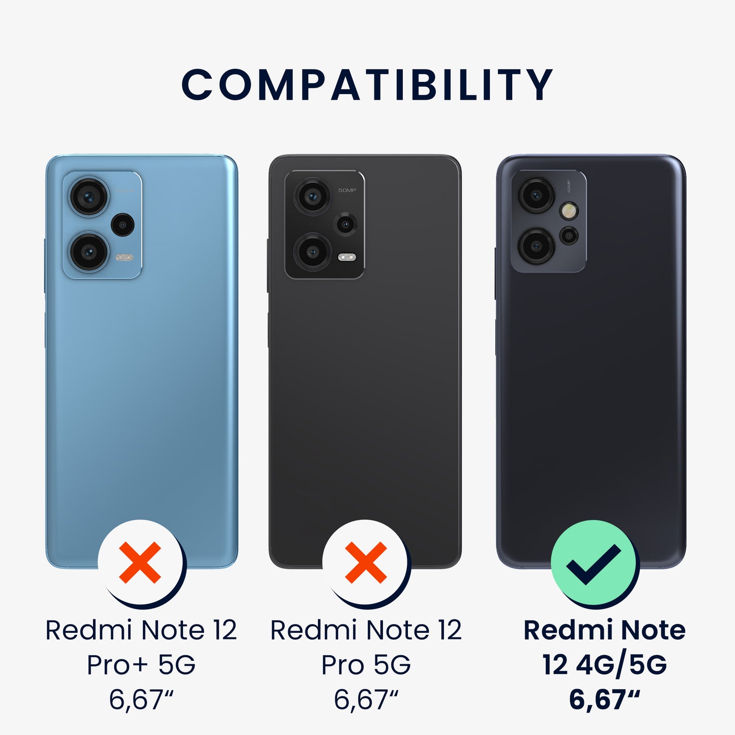 3x Crystal Clear Screen Protector for Xiaomi Redmi Note 12 4G / 5G