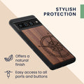 kwmobile Case Compatible with Google Pixel 7 Pro Phone Cover TPU Phone Case Vintage Compass with Mother of Pearl